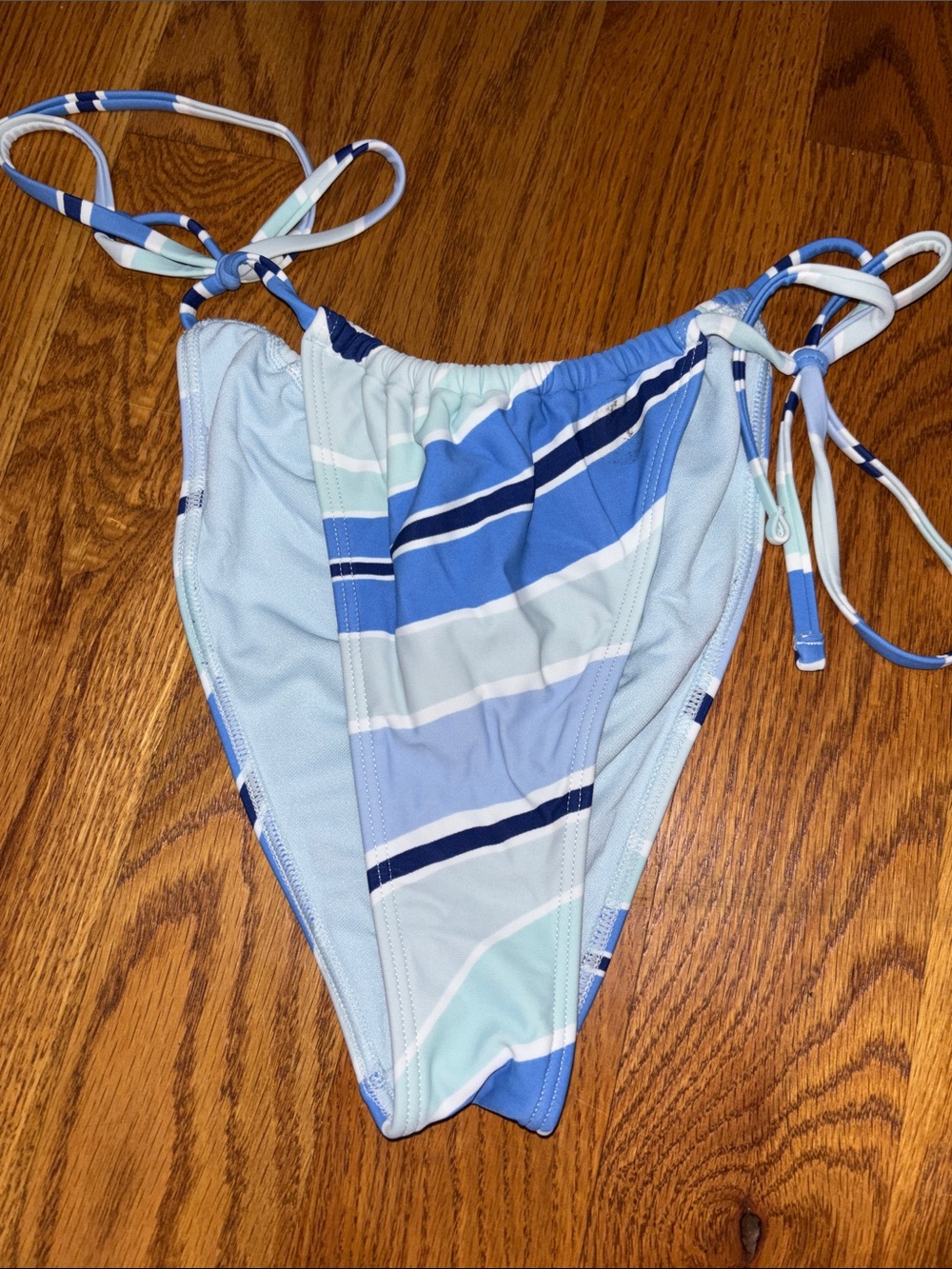 Hollister Light Blue Striped Bikini Bottom